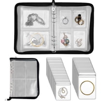 Foldable Travel Jewelry Case Organizer, PU Leather Storage Roll for Earrings, Necklaces, Rings, Bracelets