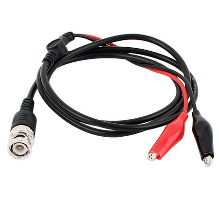 - Pure Copper BNC Connector to 2 Alligator Clip Oscilloscope Probe Test Lead 110cm