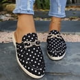 thumbnail image 5 of Samdudou Slip On Shoes for Women Spotted Backless Mules Closed Toe Flat Loafers with Metallic Hardware Detail Daily Walking Footwear, 5 of 9