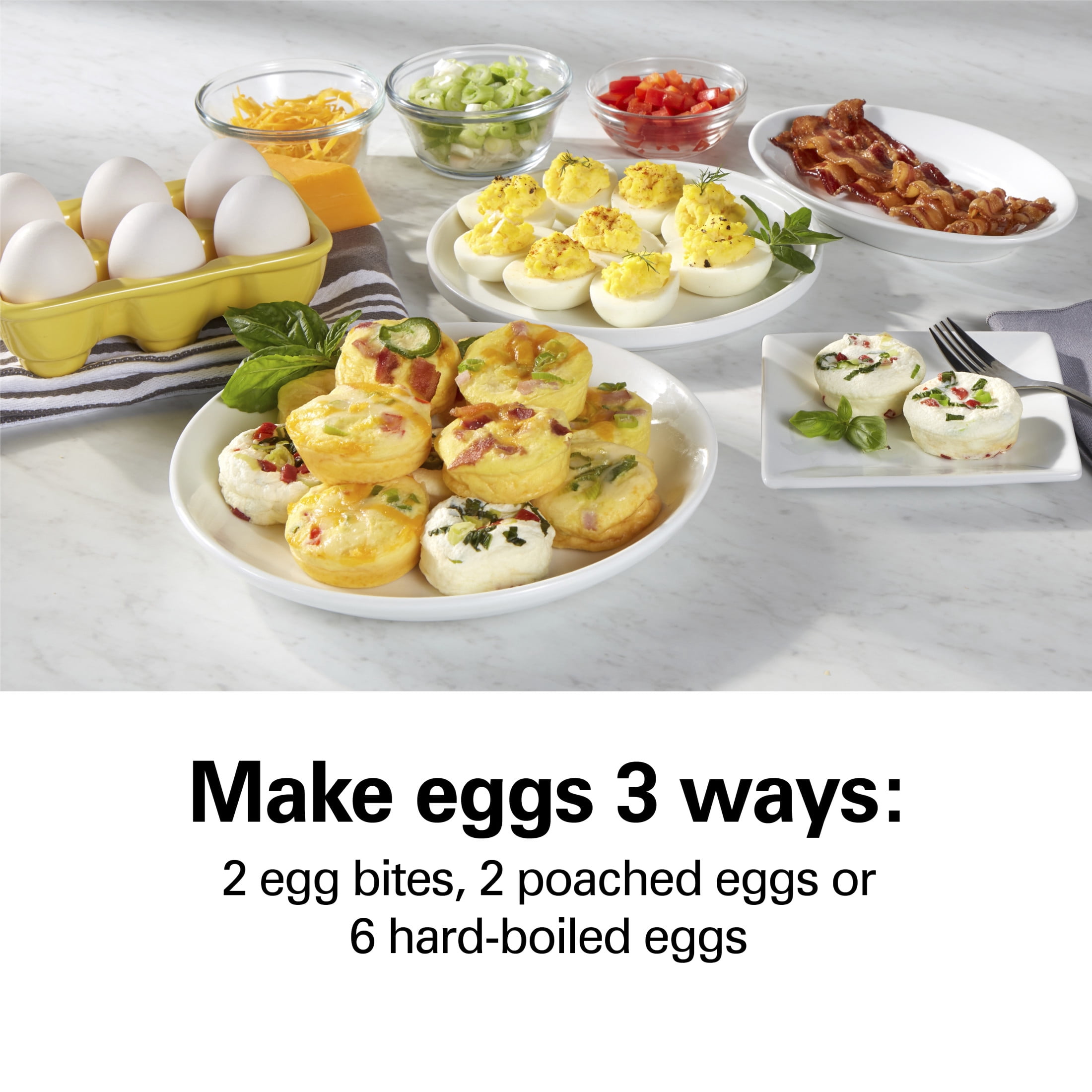 Hamilton Beach Egg Bites Maker and Egg Cooker with Hard Boiled Eggs Insert, Mint