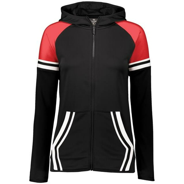 Ladies Retro Grade Jacket, Black & Scarlet - Extra Small