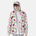 thumbnail image 3 of Pofeuu Tulips Flowers Print Sun Protection Outdoor Lightweight Full Zip UV Cooling Hoodie Long Sleeve Summer Clothing for Outdoor Hiking-Small, 3 of 5