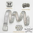 thumbnail image 5 of JASGOOD Skull Rhinestone Belt for Women Men Sparkly Bling Diamond Studded Belt Western Cowgirl Cowboy Belts, 5 of 7