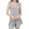 thumbnail image 2 of Biekopu Women Summer 2 Pieces Pajamas Set,Dot V-Neck Ruffles Camisoles Tank Tops and Shorts Sleepwear Outfits, 2 of 9