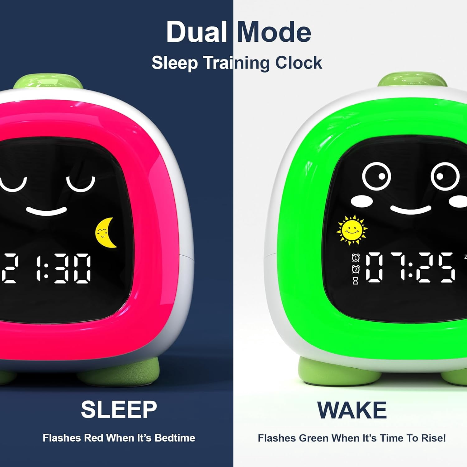 Kids Alarm Clock with OK to Wake Light, Sleep Training Clock with Cute Dinosaur Night Light for Bedroom, Toddler Stay-in-Bed Clock, Birthday Gift for Boys and Girls