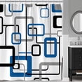 thumbnail image 2 of Modern Blue White Shower Curtain, Black and Blue Geometric Fabric Shower Curtains Set, Waterproof Shower Curtains for Bathroom,72 x 72 inch, 2 of 6