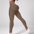 thumbnail image 3 of Gibobby Pantalones de Casuales Pantalones de color de nieve sin costuras para mujer Pantalones de yoga sin costuras Jacquard Pantalones recortados de fitness Yoga(Marrón， XS), 3 of 4