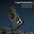 thumbnail image 6 of for iPhone 16 Phone Case [Compatible with Mag-Safe] [Built-in Invisible Stand] [Heavy Duty Drop Protection] Shockproof Rugged Protective Magnetic Cover for iPhone 16, Black, 6 of 7