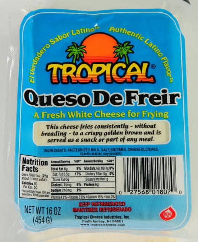 Tropical Queso De Freir, White Frying Cheese, 16oz, Vacuum Packed, rBST Free