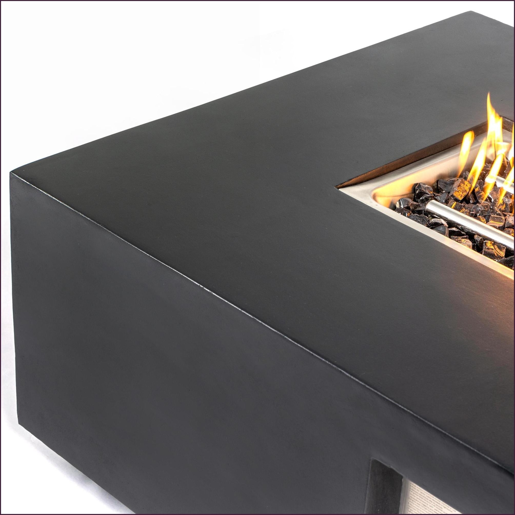 Outdoor Stoves | Fogon Exterior | Modern 48" Rectangular Propane Fire Pit Table for Patios Backyards | Concrete