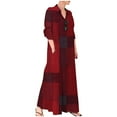 thumbnail image 1 of IDALL Robe Maxi à Imprimé Floral pour Femmes Automne 2024 Robes d'Invité de Mariage Manches Longues Enveloppantes Col en V Volants Ceinturées Ligne A Fluide Décontractée Ceinture à Nouer Robes en Chiffon Boho Robe de Soirée Z2-Rouge G, 1 of 8
