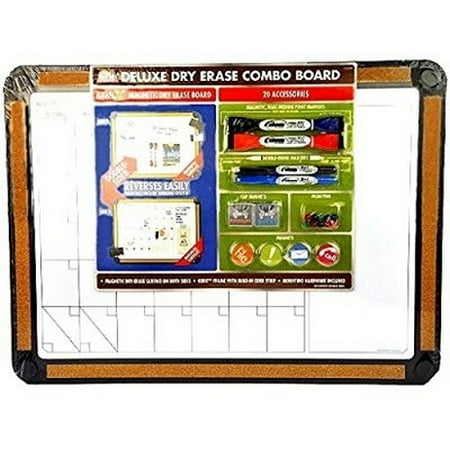 Euro Reversible Board - Corx Deluxe Dry Erase Board Combo Magnetic Reversible 20Pc Set 17x23
