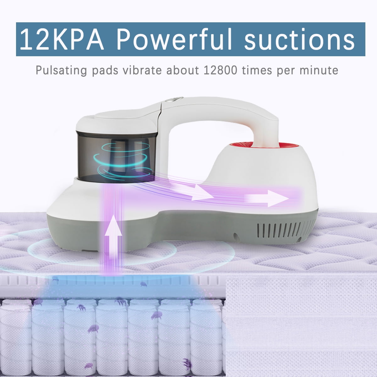 Mattress Vacuum Cleaner, 12KPa Handheld UV Bed Cleaner Upgraded Effectively Clean Up Bed, Pillows, Cloth Sofas, Carpets and Ther Fabric Surfaces