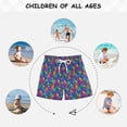 thumbnail image 6 of FORMRS Boys Swim Trunks Quick Dry Mesh Lining Beach Boardshorts, Sizes XS-XL, Vibrant Stained Glass Pattern, 6 of 7
