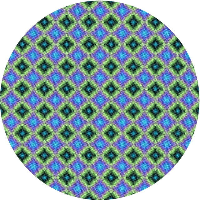 Ahgly Tapis Rond Lavable en Machine Intérieur Transitionnel Violet Pervenche Profond, 3 Pieds Rond