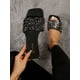 thumbnail image 1 of Women Rhinestone & Faux Pearl Decor Flat Sandals, Summer Slide Sandals, 1 of 4