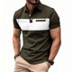 thumbnail image 1 of Camisetas de Manga Larga para Hombres Botón Sólido Suelto Camiseta Solapa Manga Corta Superior, Blusa de Moda Casual, 1 of 5