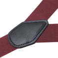 thumbnail image 3 of Buyless Fashion Button End Suspenders for Men - 48" Adjustable Straps 1 1/4" - Y Shape - 5113-Burgundy, 3 of 7
