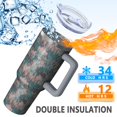 thumbnail image 6 of Camouflage 40oz Tumbler– Stainless Steel Insulated Tumbler with Handle and Straw, Large Capacity Travel Cup for Hot & Cold Drinks, 6 of 6