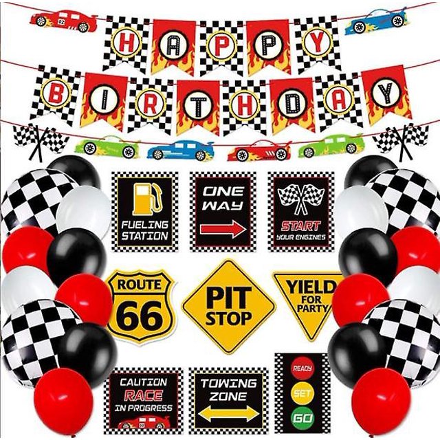 Racing Birthday Birthdayfrozengloboskitlátexglobosconbanderaycaketoppersparafiestadeocración
