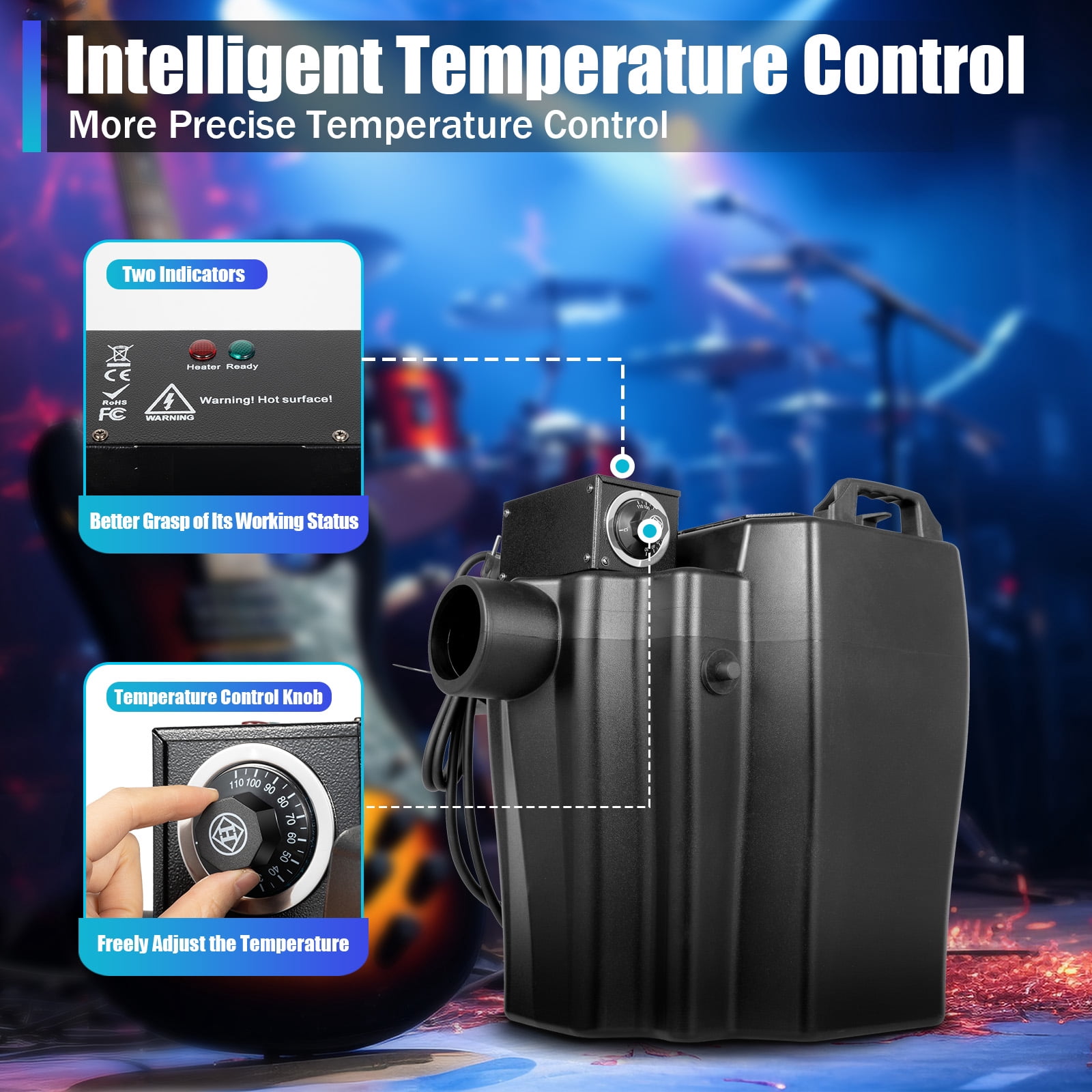 Miumaeov 6000W 2.64gal Dry Ice Low Lying Fog Machine with Tube Effect for Indoor Outdoor Stage Wedding Party Club