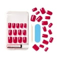 KISS Salon Color Fake Nails, Red, Short Square, ‘No Direction’, 31 Ct