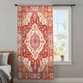thumbnail image 4 of Burnt Orange Boho Sheer Curtains 45 Inches Long, Ethnic Geometric Southwest Light Filering Curtains, Breathable Simi Curtain Privacy Drapes for Kitchen Bathroom Lightweight Small Window Treatment, 4 of 9