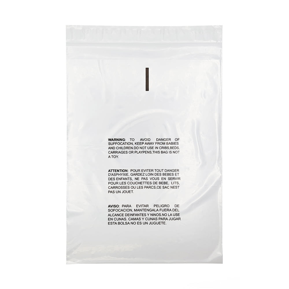 Pack of 1,000 Secure Seal 8x10 Suffocation Warning Clear FBA Bags Self-Sealing/Resealable 