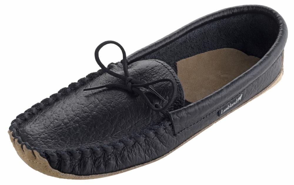 LAMO Footwear Men’s Original Suede Trapper Moccasin Slippers Navy Blue All Sizes 