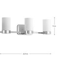 thumbnail image 7 of Progress Lighting Elevate 3-Light Bath Vanity in Polished Chrome with Etched White Glass Shade, 7 of 7