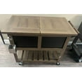 thumbnail image 4 of Permasteel 80 Qt Outdoor Bar Cart Patio Cooler – Wood Grain Design with Shelf, 4 of 5