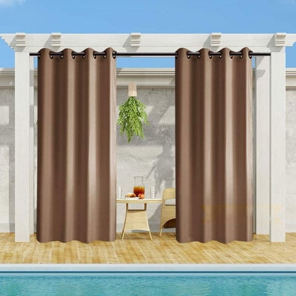 Pro Space 50" x 120" Indoor/Outdoor Curtains Grommet Curtain (1 panel - Coffee)