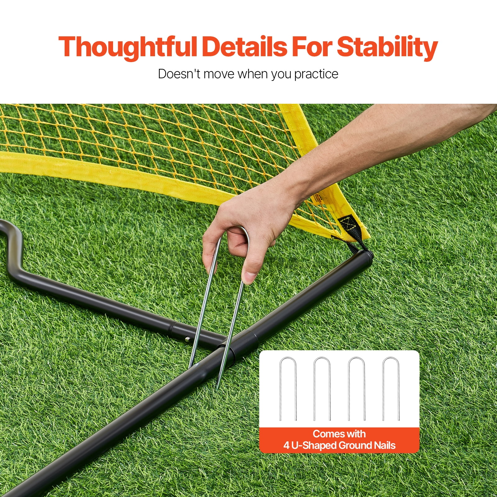 VEVOR Soccer Rebounder, Portable Soccer Trainer, 7x7FT Iron & Polyester Soccer Practice Equipment, Sports Football Rebounder Wall with Portable Bag, Perfect for Team Solo Training, Passing, Volley