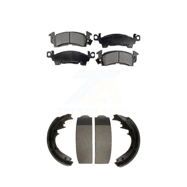 Transit Auto Front Rear Ceramic Brake Pads Drum Shoe Kit for Car Chevrolet GMC C10 C1500 G20 G2500 K10 K1500 Cadillac R10 K2500 C2500 Jimmy R1500 G10 V10 Fleetwood Blazer G1500 V1500 K5 C20 KTN-100090