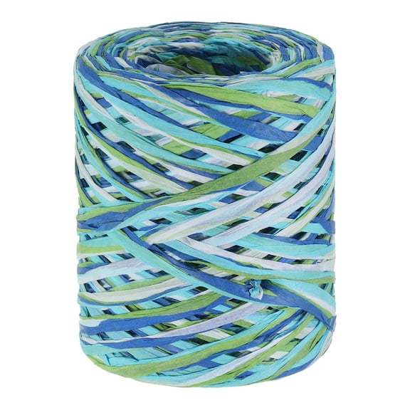 Uxcell 219 Yards Raffia Ribbon Raffia Craft Ribbon Paper Twine Wrapping Ribbon, Dark Blue/Green