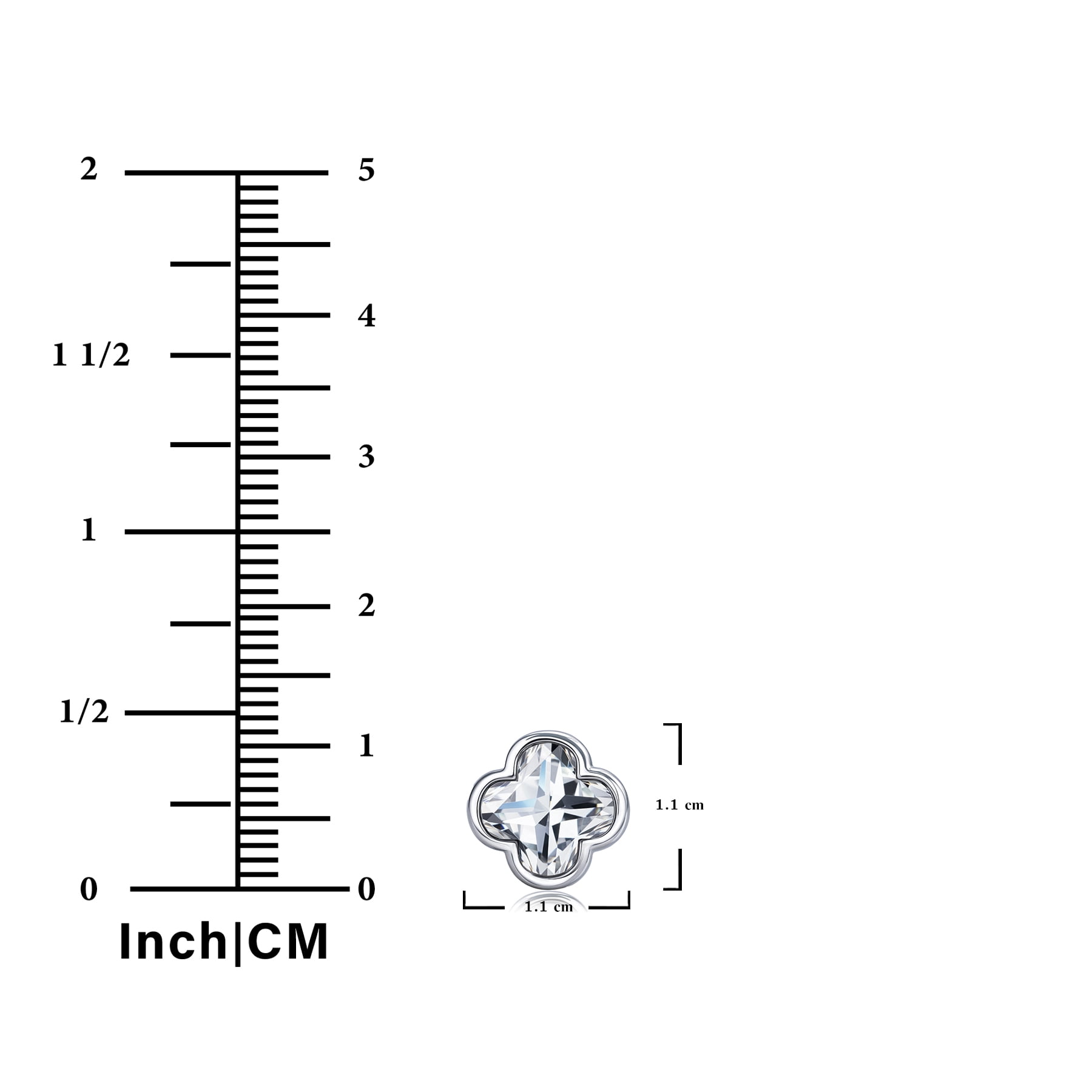 JeenMata 5.5 Carat Danity Flower Moissanite Stud - Floral Cut Earrings in 18K White Gold Plating for Women