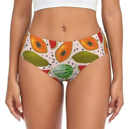 Womens Underwear - fruit pattern No Show Seamless Underwear for Women  Soft Comfort Stretch Women s Panties  Hipster Ladies Panties Bikini Underwear Briefs