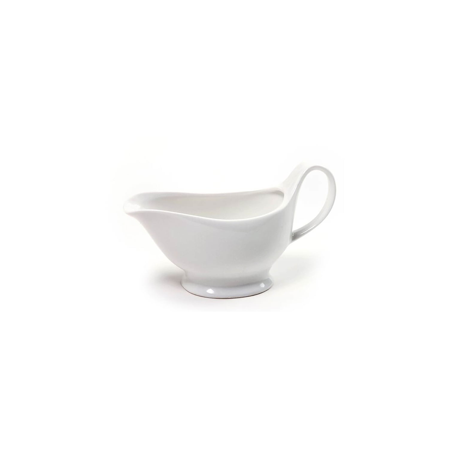 Harold Import Company HIC Gravy Boat with Attached Saucer 18 oz Fine Porcelain White