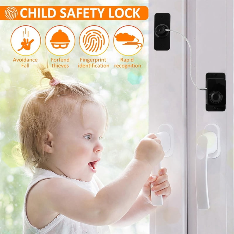 3X Fingerprint Fridge Lock, Refrigerator Safety Lock, Intelligent Cabinet Lock for Drawers, Dishwasher