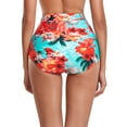 thumbnail image 3 of RELLECIGA Women's Full Coverage High Waisted Bikini Bottom Ruched Swimsuit Bottom, 3 of 13