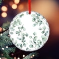 thumbnail image 5 of Eucalyptus Leaf Sage Green Crystal Glass Christmas Ornament Xmas Decor Indoor Home Holiday Party Gifts Australia Botanical Small Leaf Pattern Holiday Ornaments, 5 of 8