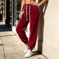 thumbnail image 4 of Women's High Waist Velvet Jogger Sweatpants, Ghalytn Drawstring Elastic Waist Soft Velour Casual Pants with Side Pockets, 4 of 7