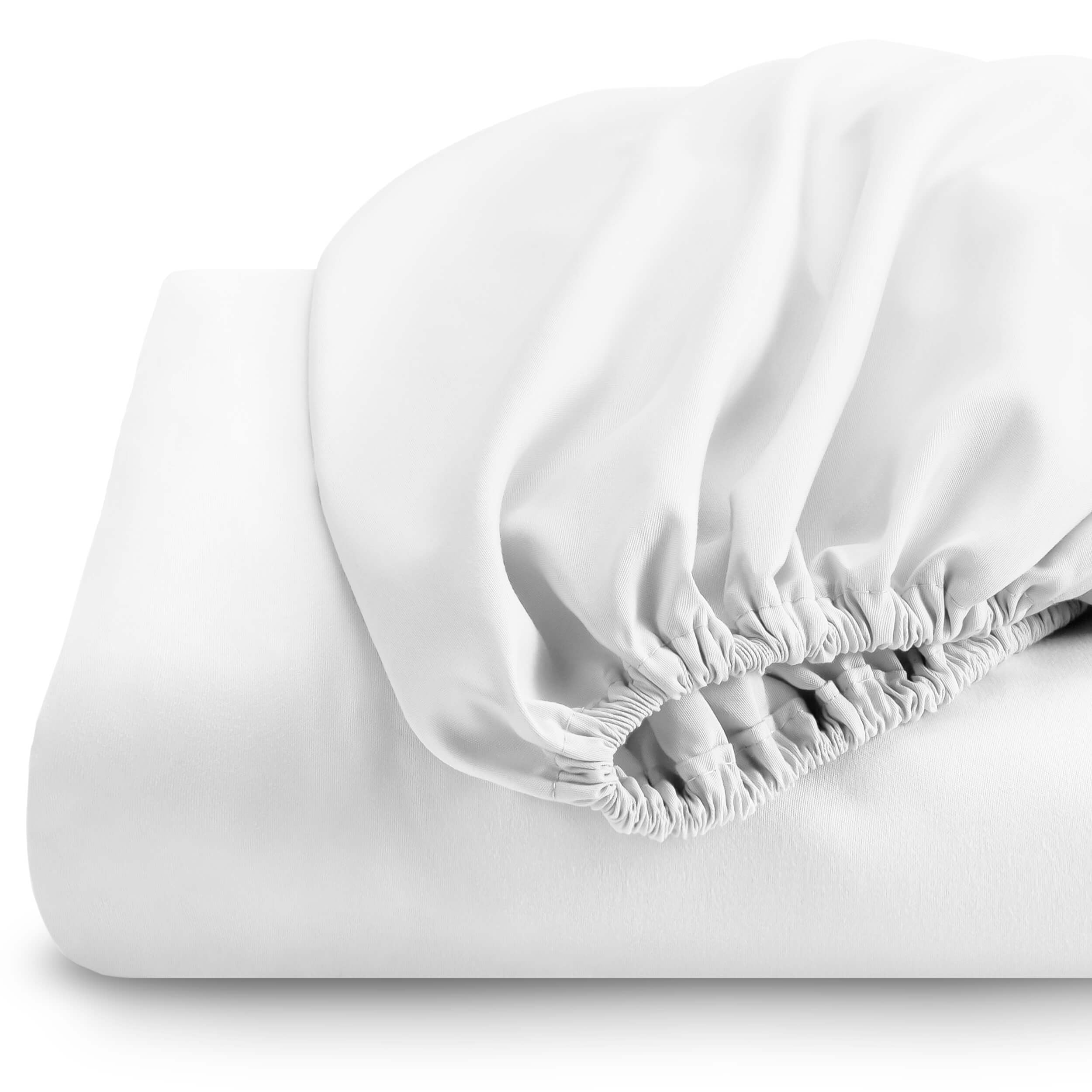 Fitted Sheet + Pillowcase Set, Microfiber, Wrinkle Resistant, Split Head Flex King, White