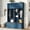 Navy Blue, variant on Farmhouse Entryway Hall Tree with Coat Hooks, Cabinets and Drawers, Storage Bench Organizer for Mudroom, Ancient White Finish