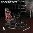 thumbnail image 3 of Supllueer 4080 Aluminum Racing Simulator Cockpit With Triple Monitor Mount & Red Seat Adjustable Fit Logitech Fanatec Moza.Excluding electronic devices, 3 of 20
