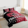 thumbnail image 3 of jejeloiu Rugby Ball Twin Comforter Sets,Red Black Bedding Set For Boys Kids Reversible 2pcs, 3 of 8