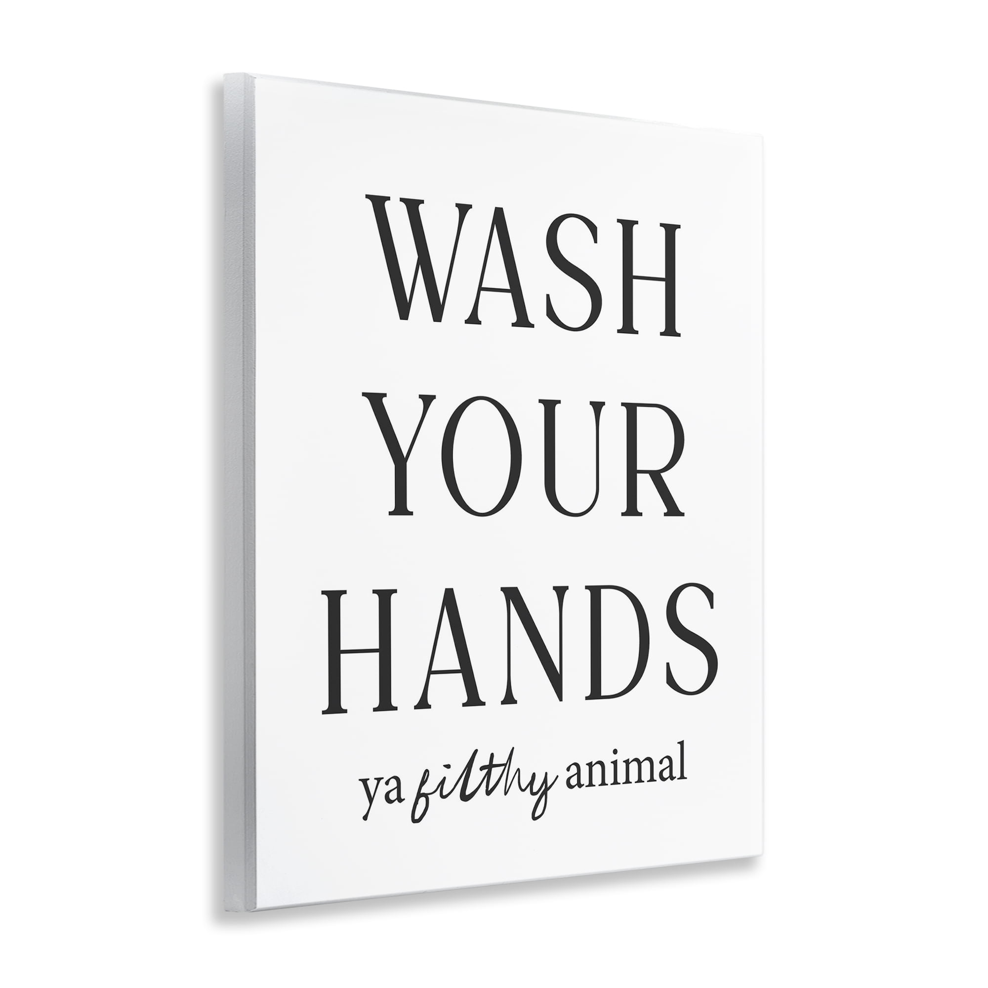 Stupell Industries Wash Your Hands Funny Reminder Wall Plaque Art, design by Lettered and Lined