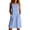 Blue, variant on Womens Summer Casual Solid Overalls Dress Round Neck Sleeveless Jumper Mini Dress Pinafore with Pockets Red