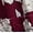 Outline Floral Rich Burgundy, variant on Women's and Women's Plus Tiered Cotton Mini Dress with Flutter Sleeves, Sizes XS-4X