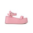 thumbnail image 2 of READYSALTED Women's Open Toe Cute Platform Wedge Ankle Strap Sandals(Pink,Size 7), 2 of 5